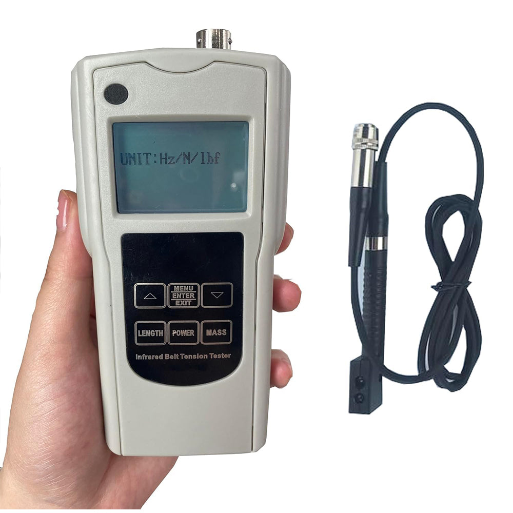 VTSYIQI Infrared Belt Tension Gauge Infrared Belt Tension Meter with Optical Path Distance 3-20mm Measurement Range 10Hz~500Hz Digital Sampling Error <1% Display Error ±1Hz Split Sensor Depth About 66mm