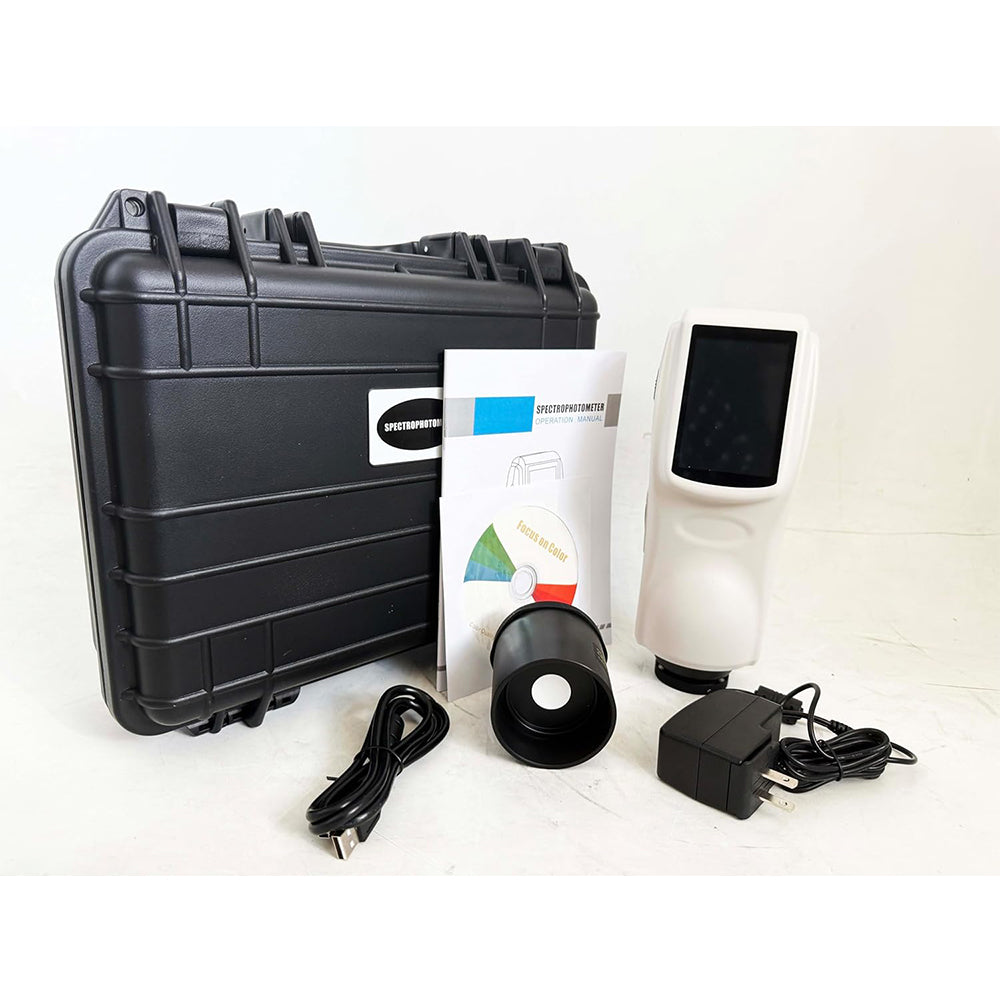 VTSYIQI Touch Screen Spectrophotometer Color Difference Tester Meter with Wavelength Range 400~700nm Measuring Aperture 8mm Observer 2°/10° USB/RS-232 Interface TFT 3.5 Inch Capacitive Touch Screen Display Measurement Time 1.2s