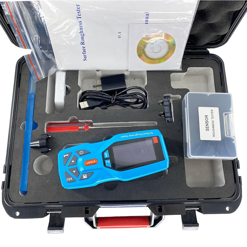 VTSYIQI Digital Surface Roughness Tester Meter Surface Roughness Gauge with Measuring Range (µm)Ra 0.005-16.000 Rz 0.02-160.00 20 Testing Parameters Indication Accuracy 0.001μm Sample Length 0.25 0.80 2.50mm