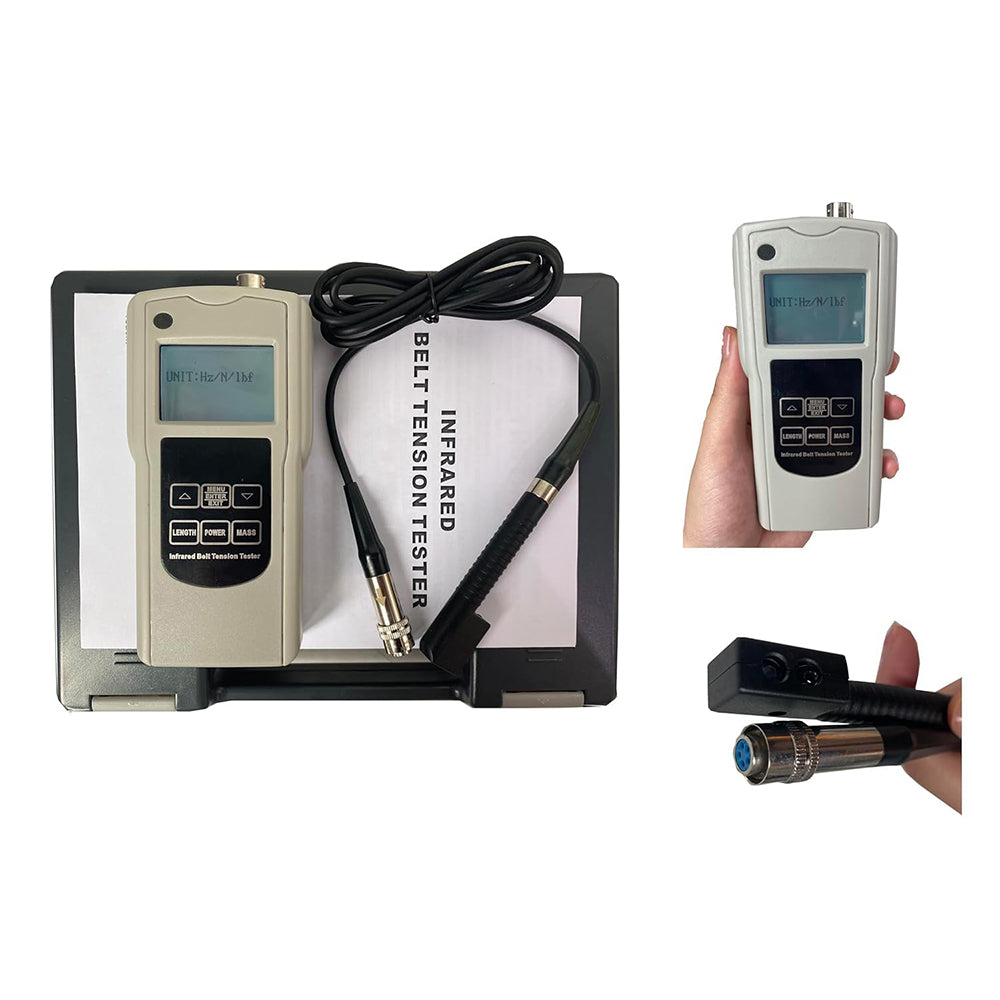 VTSYIQI Digital Infrared Belt Tension Meter Infrared Belt Tension Gauge with Measurement Range 10Hz~800Hz Digital Sampling Error <1% Display Error ±1Hz Metric or Imperial Units for Quickly Measure Belt Tension on Motors and Other Machinery