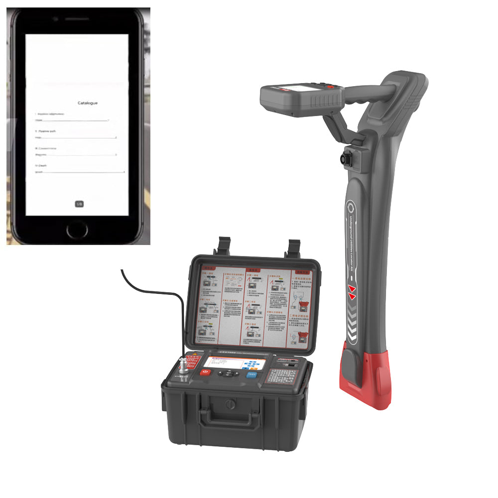 VTSYIQI Underground Utility Pipe Cable Locator Underground Cable Identify with Receiver and Transmitter Accuracy ± 5% to -10% Depth 20m Receive Apply for Cable Identification GPS Function