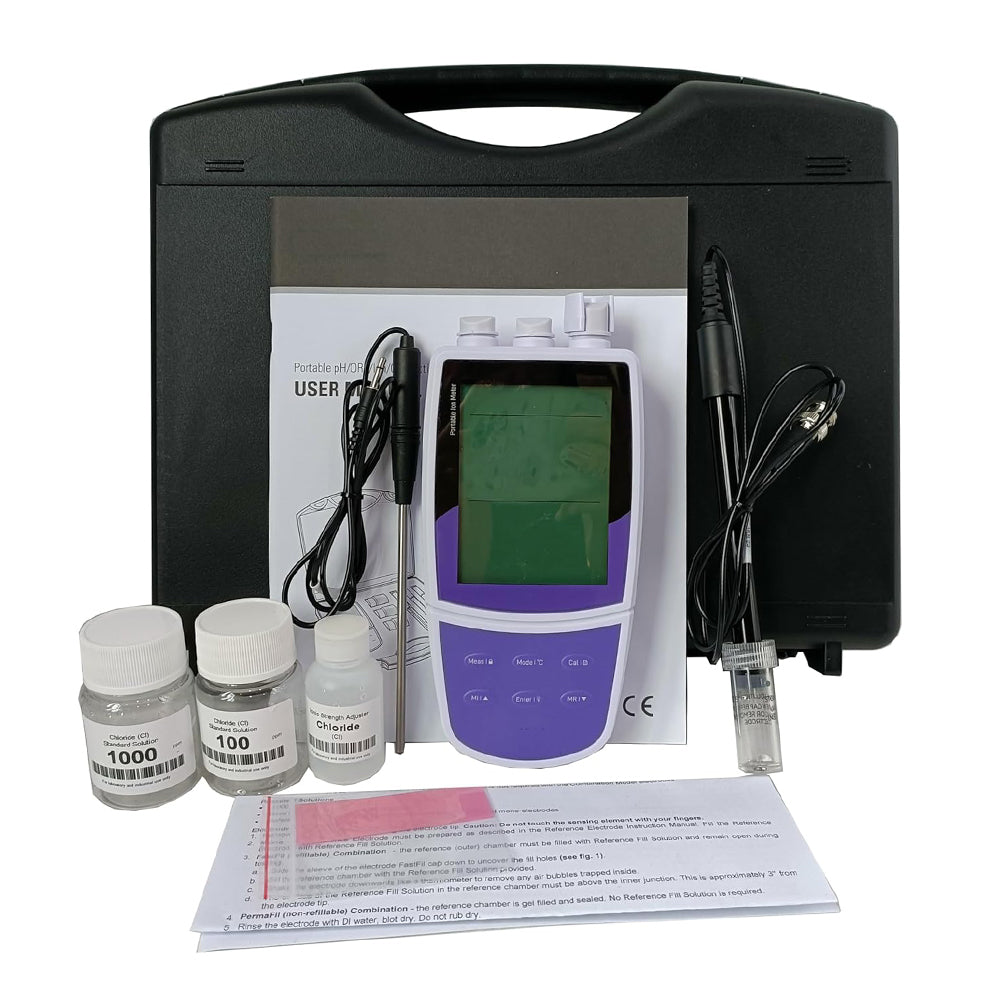 VTSYIQI Ammonia Ion Concentration Tester NH3 Ion Meter with Ammonia Standard Solutions Accuracy 1% F.S. 2 to 5 Points Calibration Automatic Electrode Diagnosis Automatic Temperature Compensation