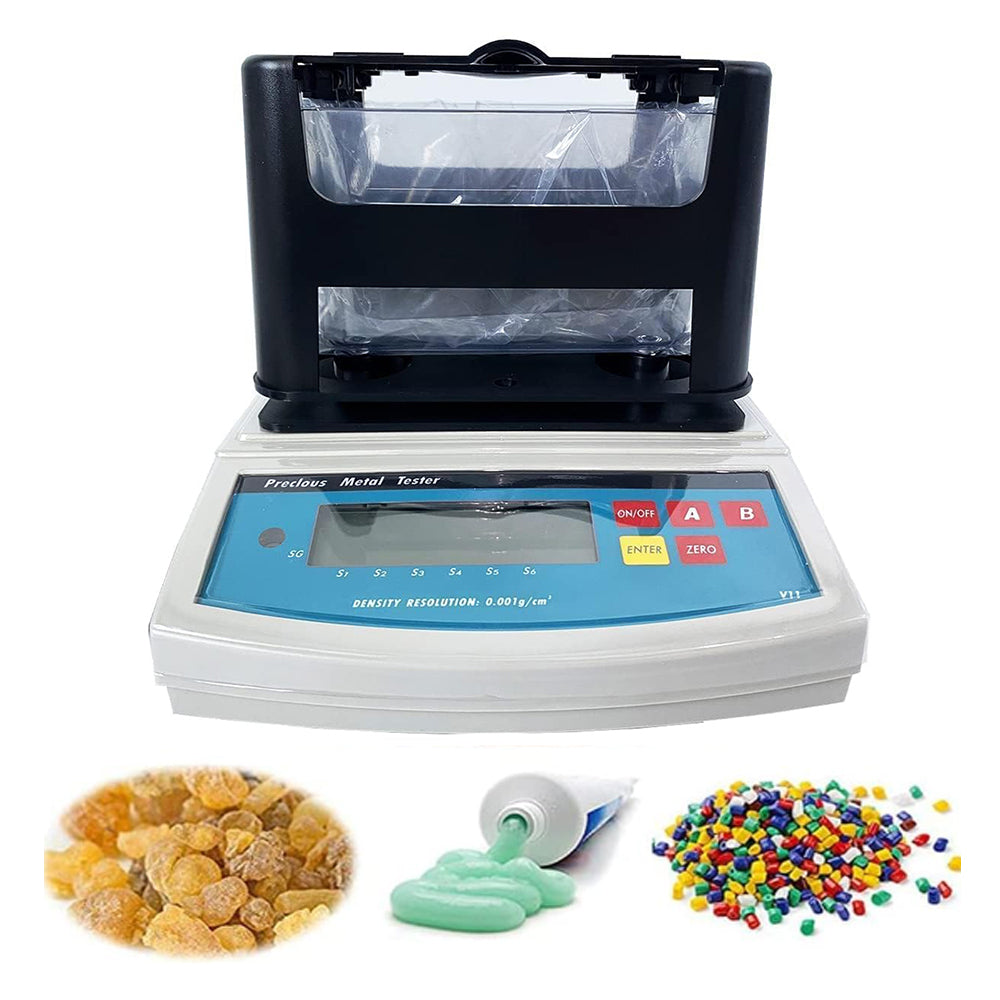 VTSYIQI Solid Densimeter Solid Density Measurement for Plastic Rubber Polymer Etc with Maximum Weight 2000g Minimum Weight 0.01g Density Resolution 0.001g/cm3 RS232 Interface