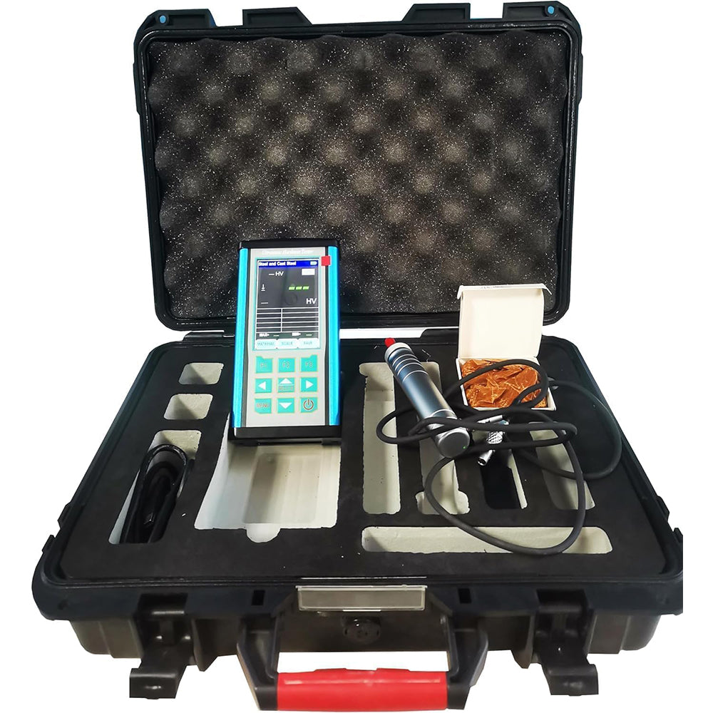 VTSYIQI Ultrasonic Hardness Testers Ultrasonic Durometer with Probe 1kgf Test Force 10N Hardness Scales HV HB HRB HRC HRA 600 Groups Data Storage Maximum Roughness of Test Surface Ra<3.2um USB Interface