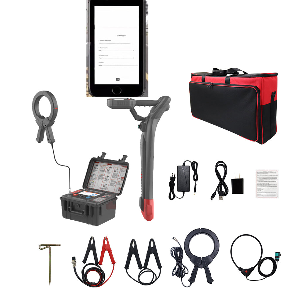 VTSYIQI Underground Utility Pipe & Cable Locators GPS Underground Utilities Locator Kit with Accuracy ± 5% to -10% Clamp Inner Diameter φ125mm Multiple Frequency Signal Transmission Modes