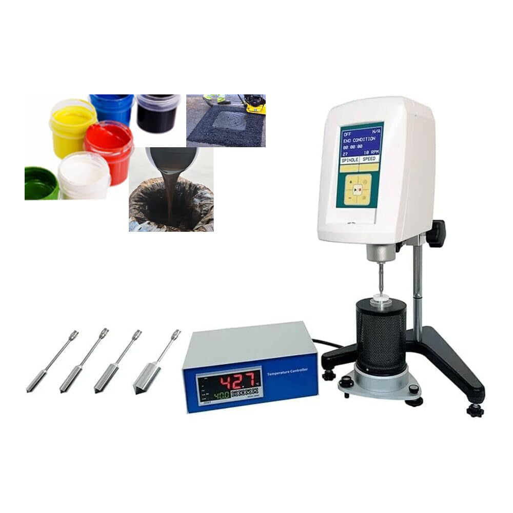 VTSYIQI High Temperature Digital Rotational Viscometer Viscosity Meter with 50–3,300,000cP Temperature Range Room Temperature Plus 15℃ to 250℃ 37 Selectable Speeds 4 Rotor 21# 27# 28# 29#