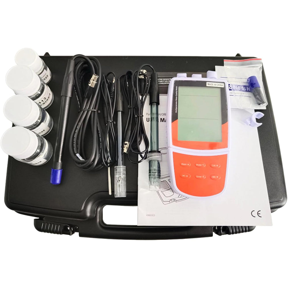 VTSYIQI Multi-parameter Water Quality Meter Water Quality Monitoring with Conductivity Standard Solutions Range -2.000 to 20.000 pH for Measuring pH ORP Ion Concentration Conductivity TDS Aalinity Resistivity Dissolved Oxygen