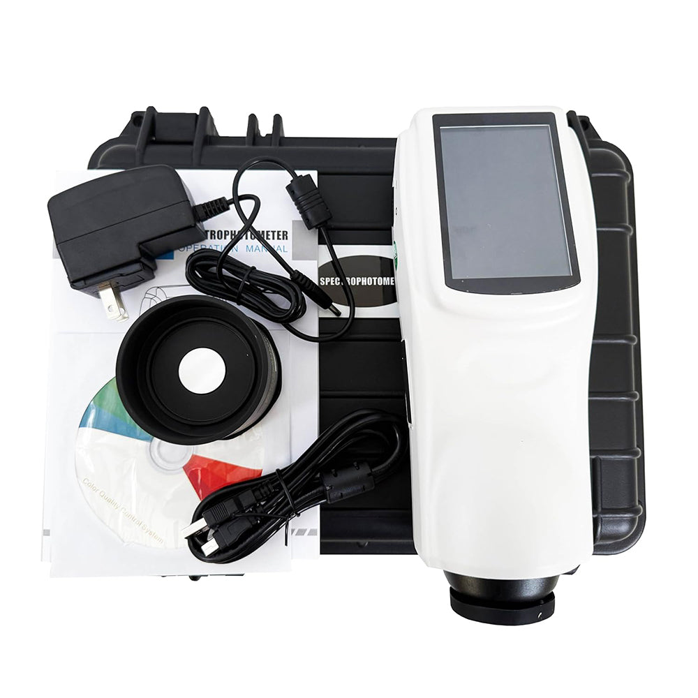 VTSYIQI Precise Spectrophotometer D/8 Color Difference Tester with Wavelength Range 400~700nm Measuring Aperture 8mm USB/RS-232 Interface for Plastic Painting Coating Ink Textile Garment Printing and Dyeing Food Etc