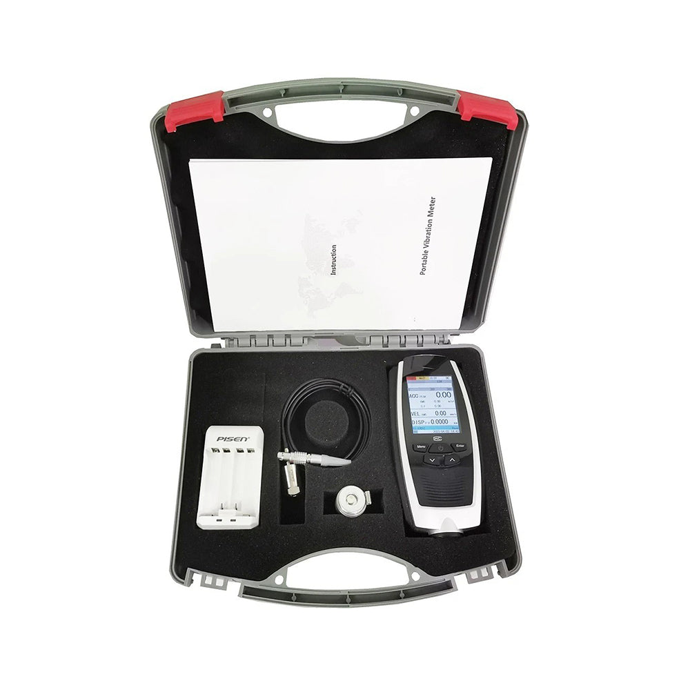 VTSYIQI Handheld Vibration Tester Vibration Meter with Measure Range Acceleration(0.1~392) m/s Velocity(0.01~80) cm/s Displacement(0.001~10) mm 5 Level Low-Pass Elliptic Filter FT Spectral Line Number 200 400 800 1600 3200
