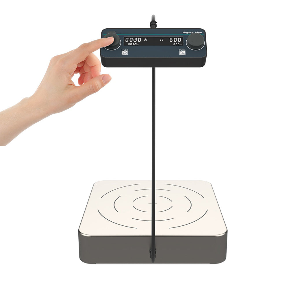VTSYIQI Large Volume Magnetic Stirrer 100L Magnetic Stirrer with Magnetic Bar Size 160mm Timing Range 1min-24h RPM Range 100-600rpm Max Stirring Capacity 100L Brushless Motor Control mode LCD+Knob