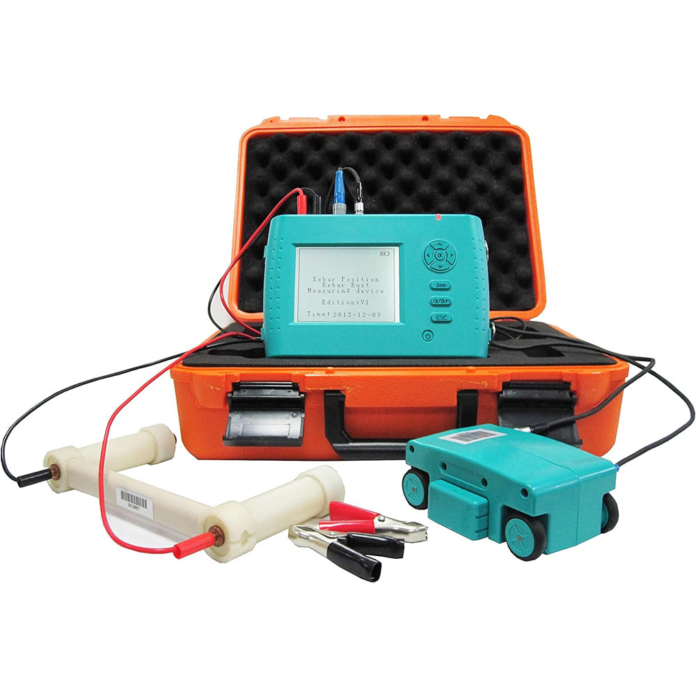 VTSYIQI Rebar Corrosion Detector Digital Reinforcement Position Tester with Bar Diameter Φ6-50mm Potential Measurement Range ±1000mV Distance Of Test Point 0-1000mm Accuracy ±1mV 50000 Test Points