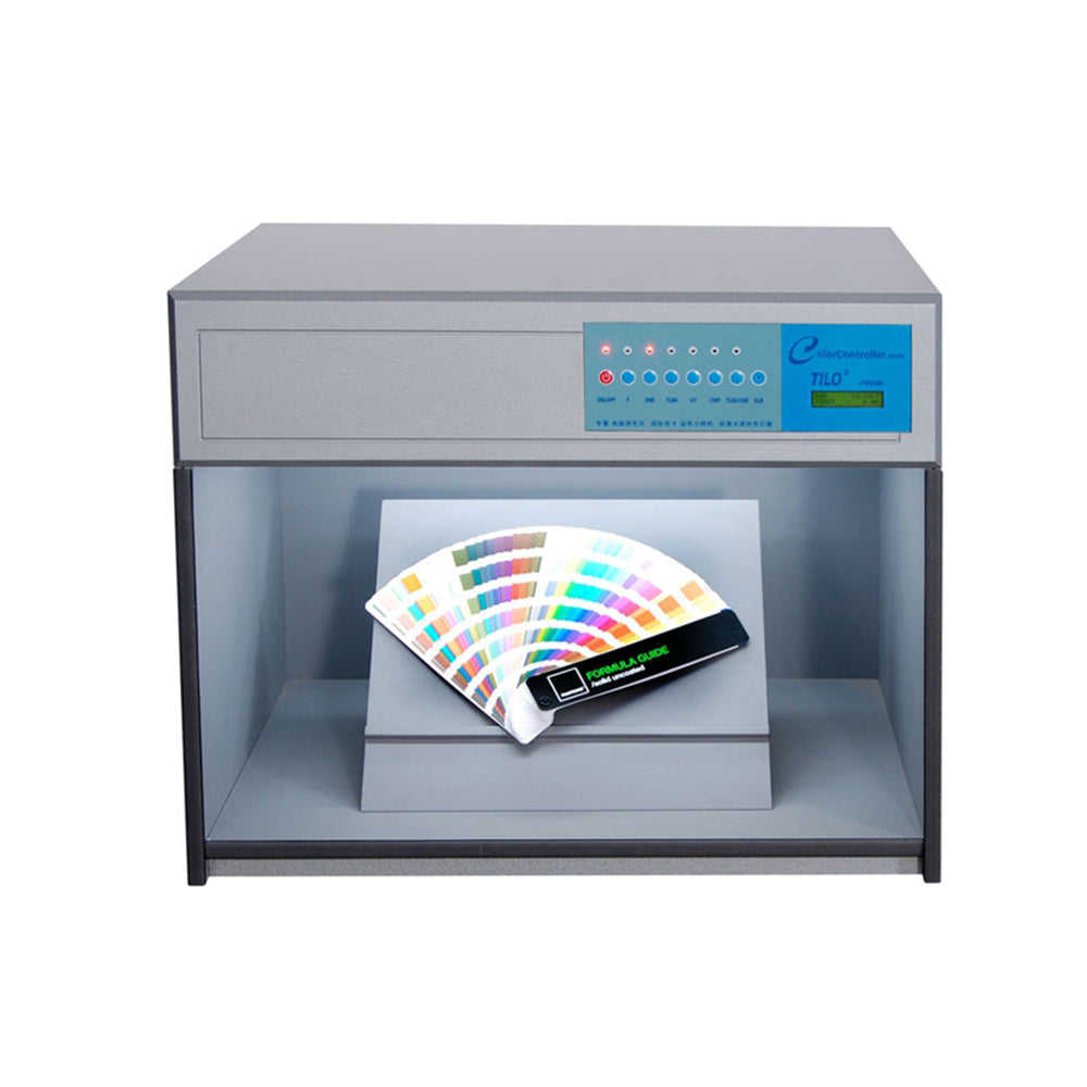 VTSYIQI Color Matching Light Box 6 Light Sources Color Assessment Cabinet Color Matching Cabinet with D65 TL84 TL83 UV F CWF 6 Light Sources for The Graphic Arts Photographic Textile Dyeing Packaging Printing Leather Inks