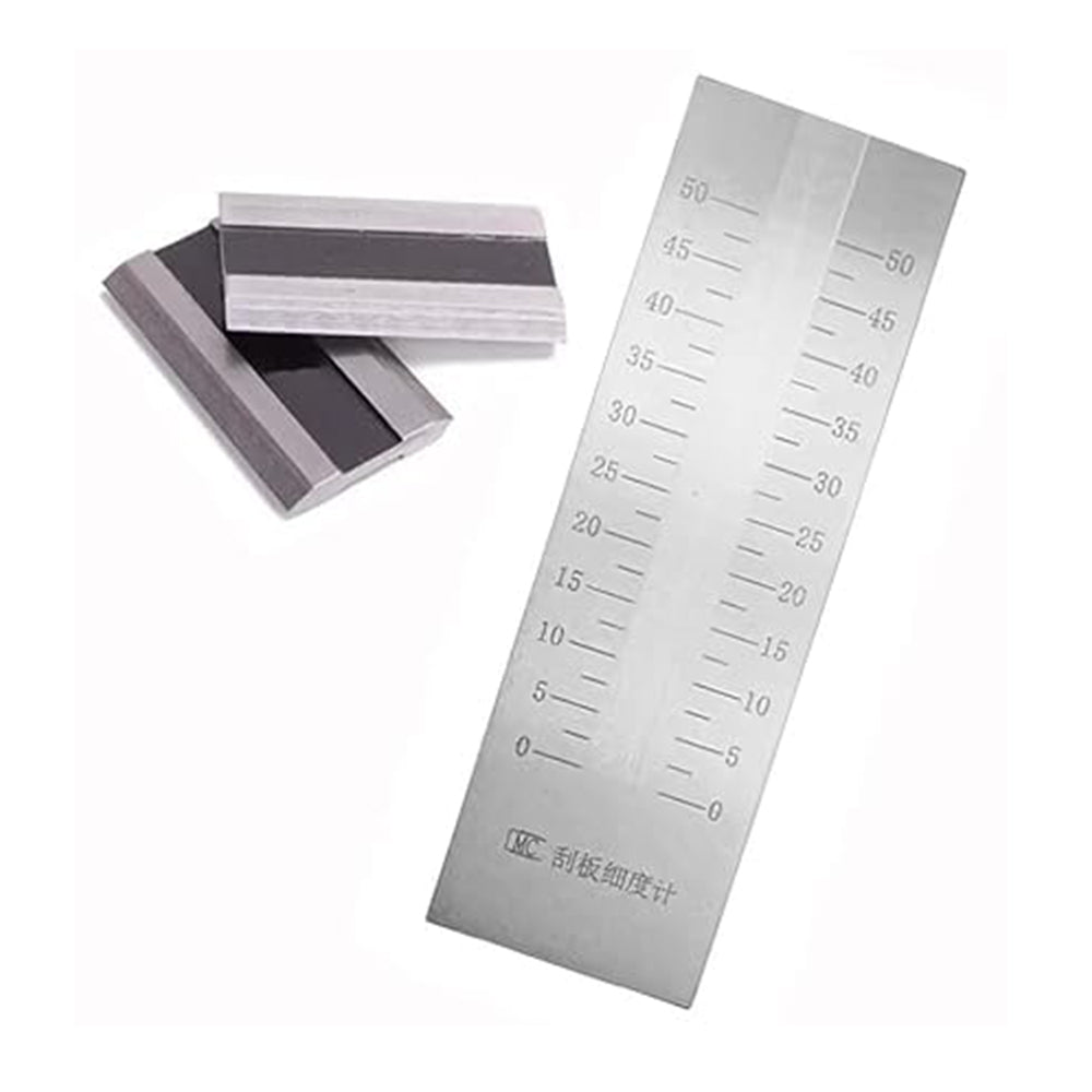 VTSYIQI Fineness Meter High Precision Fineness Meter with 2 Scrapers Stainless Steel Scale Range 0-50μm Indexing Value 2.5μm for Determine The Fineness of Pigment and Impurity Particles in Paints Lacquers Inks