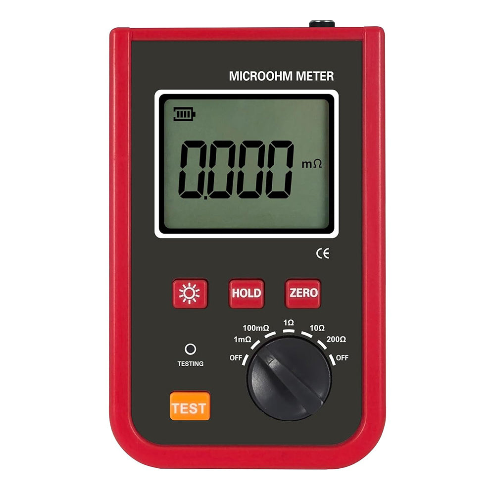 VTSYIQI Portable Micro-Ohmmeter Equipotential Tester Micro Ohm Meter with Resistance Range 1uΩ~200Ω 200 Groups Data Storage Test Current 5A MAX Battery Capacity 7000mAh Rechargeable Lithium Battery Measure Time 2 seconds / time