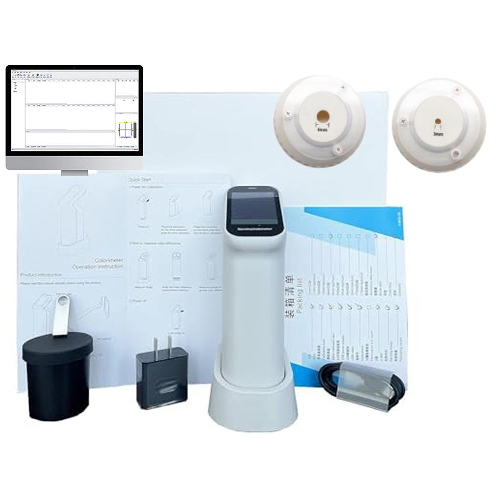 VTSYIQI Portable Colorimeter Color Meter Touch Screen Colorimeter for Coating Ceramic Plastic Paint Measurement with Aperture 6mm 11mm Camera Function Visual Observation Method D/8 SCI Observer 2° 10°