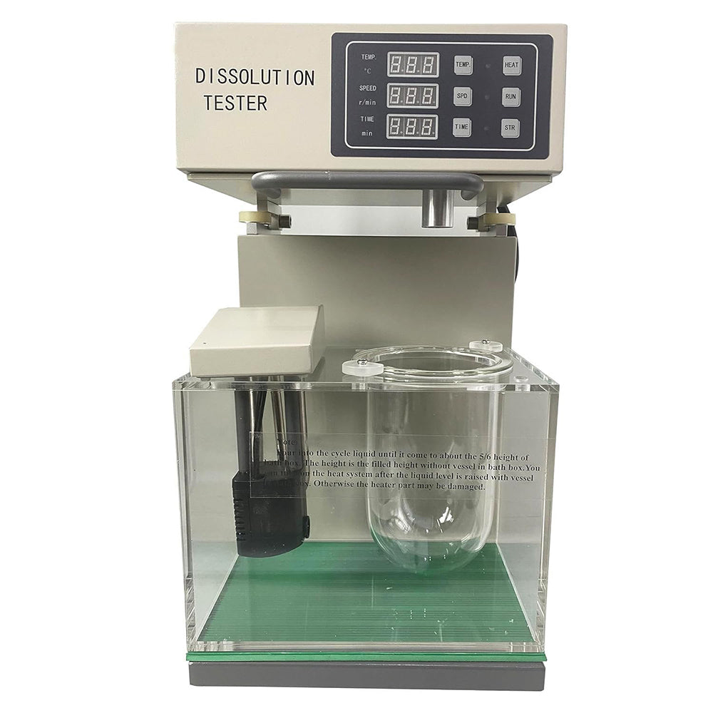 VTSYIQI Tablet Dissolution Test Apparatus Tablet Dissolution Tester with Speed Range 20-200rpm Accuracy ±2rpm for Detecting Velocity and Extent of Pharmic Dissolution from Tablet Capsule Etc in Prescriptive Menstruum
