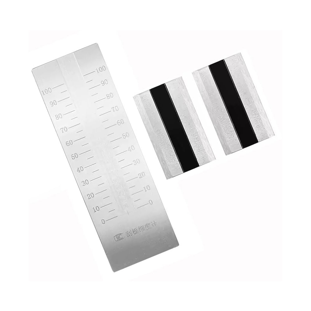 VTSYIQI Grindometer Grind Gauge 0-100μm Fineness Meter with 2 Scrapers Stainless Steel Scale Range 0-100μm Indexing Value 5μm Maximum Depth of Groove 100μm Inclination of the Groove 1:1000