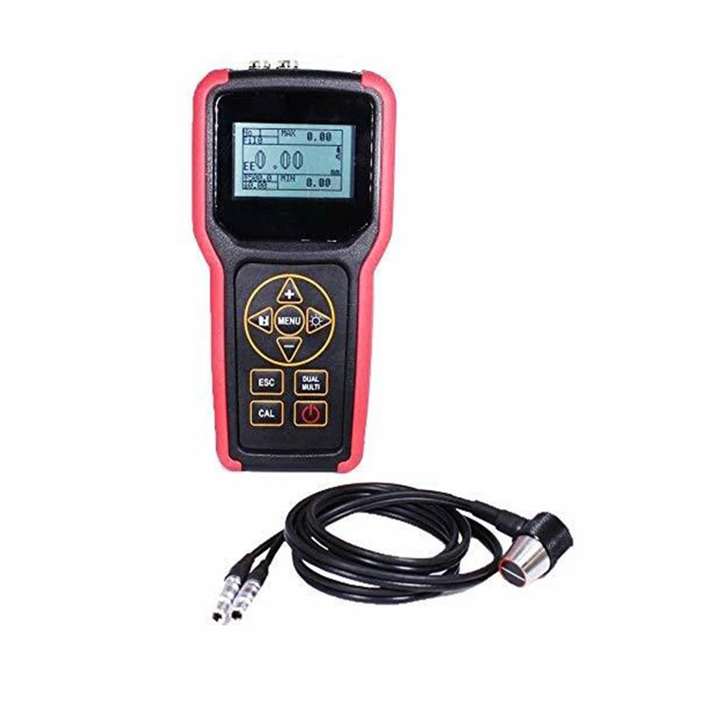 VTSYIQI Ultrasonic Through Coating Thickness Gauge Tester Meter with Measuring Range PE Model 0.75 to 400 mm EE Model 0.75 to 25mm Units mm/inch Resolution 0.1mm/0.01mm 1000 Values Data Storage