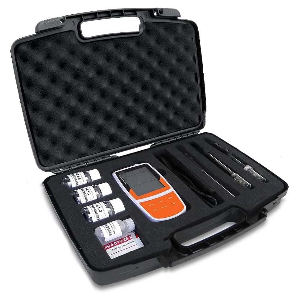 VTSYIQI Multi Parameter Water Quality Meter Portable PH/Conductivity Meter With Calibration Fluid Resolution 0.001 0.01 0.1 pH Selectable 1 to 5 Points Calibration Automatic Temperature Compensation for Measuring pH mV Conductivity TDS Temp