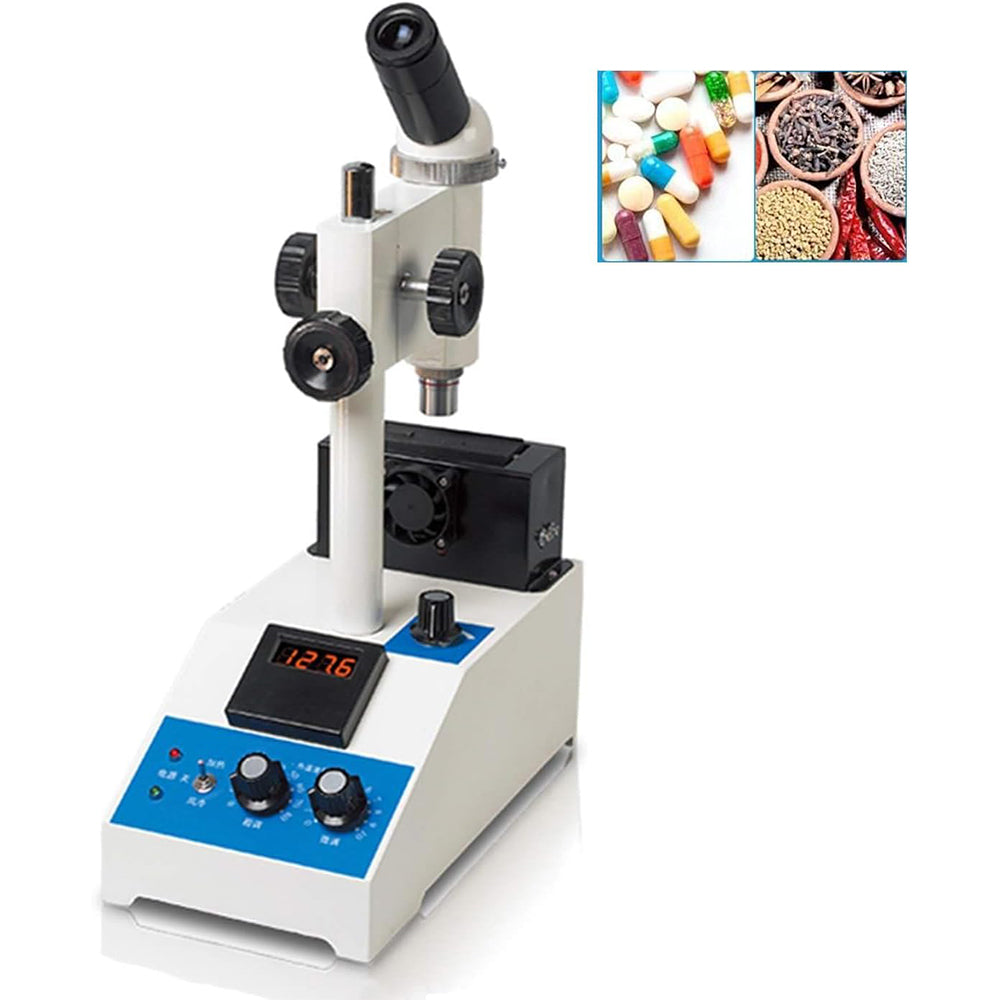 VTSYIQI Melting Point Apparatus Melting Point Device with Monocular Microscope Measurement Range Room Temperature to 320℃ Repeatability < 200℃ ±1℃ ; 200-320 ℃ ±2℃ Minmum Display 0.1℃