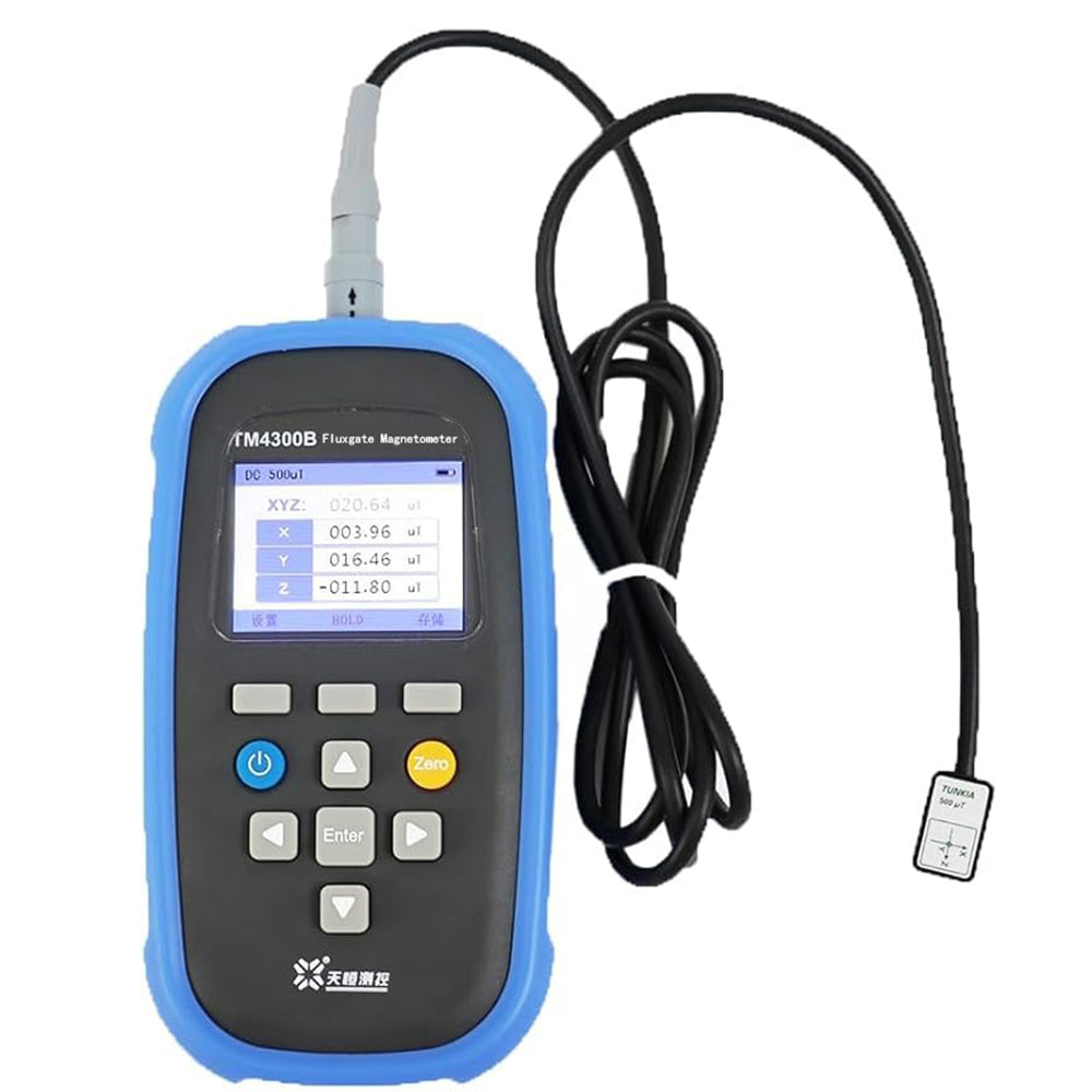 VTSYIQI 3 Axis Fluxgate Magnetometer Weak Magnetic Measurement with Range 0 to 100μT Accuracy 1% Resolution 10nT Measuring XYZ Component Vector Synthetic Value USB Interface for Measuring Low Magnetic Field