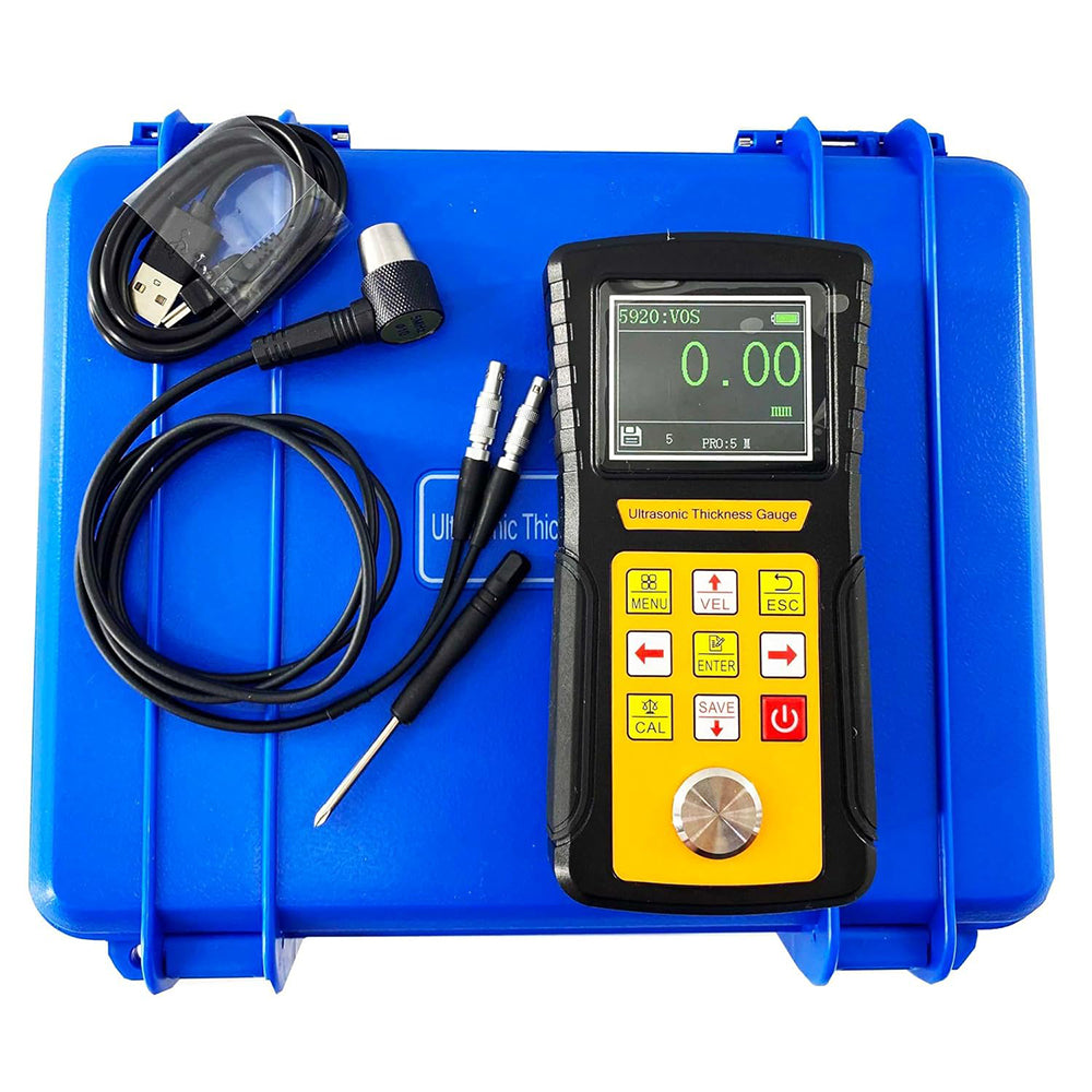 VTSYIQI NDT Ultrasonic Thickness Gauge Ultrasonic Steel Thickness Tester with Resolution 0.01mm Range 0.75mm to 600.0mm 0.03inch to 23.62inch USB Interface for Metals PVC Steel Aluminum Copper
