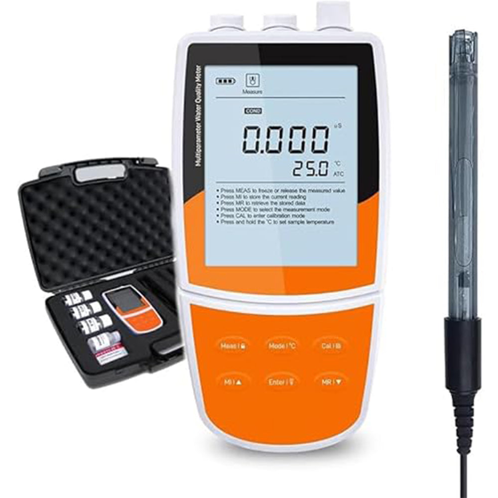 VTSYIQI Portable Multiparameter Water Quality Analyzer Multi Parameter Water Quality Analyzer with Conductivity Standard Solutions Calibration Solutions 10 µS/84 µS/1413 µS/12.88 mS/111.8 mS Automatic Temperature Compensation
