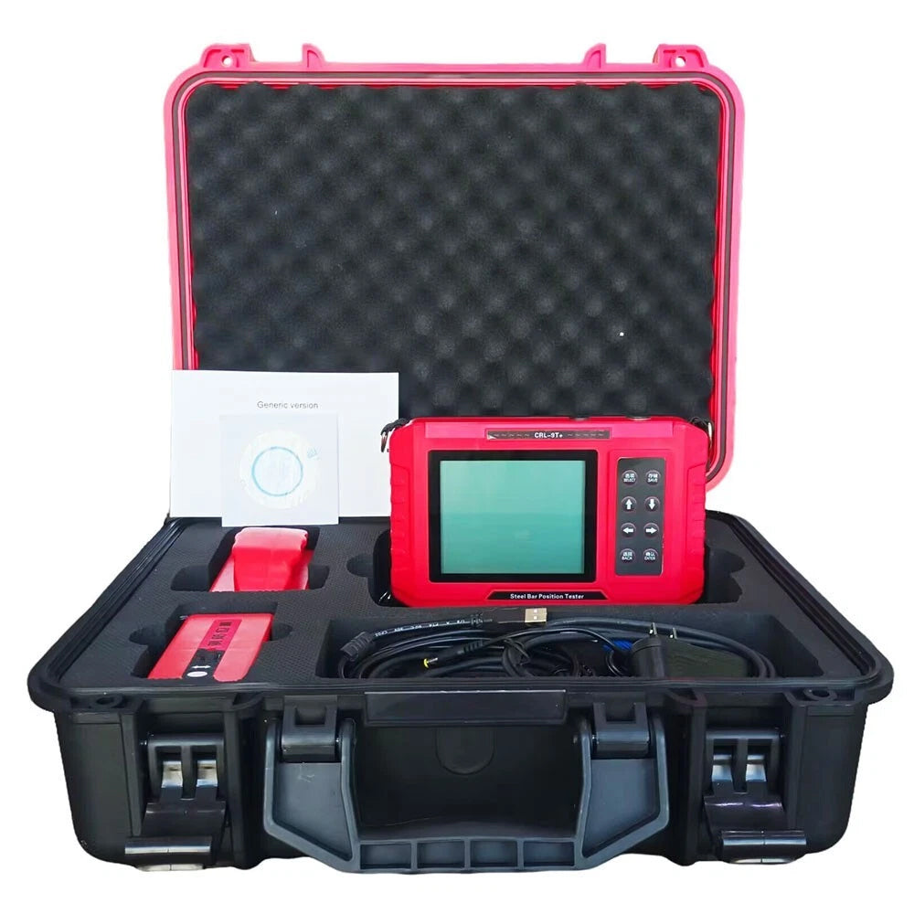 VTSYIQI Digital Rebar Scanner Concrete Rebar Locator with Protective Layer Thickness First Range 6mm-90mm Second Range 7mm-200mm Steel Bar Diameter Ф6mm-Ф50mm USB Interface for Rebar Diameter Spacing