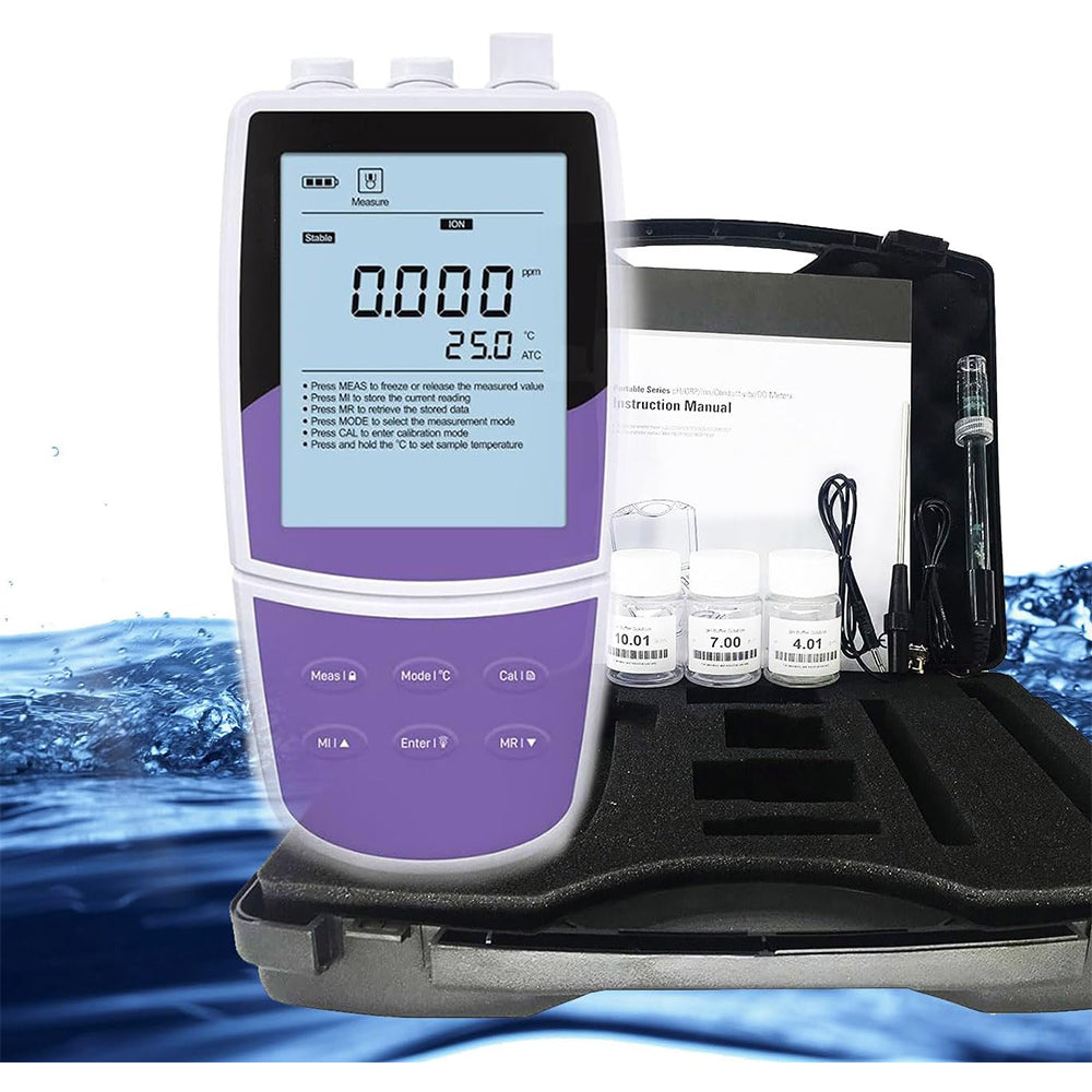 VTSYIQI Ammonia Ion Meter Ion Meter for Ammonia with Ammonia Standard Solutions Ion Concentrationr Range 0.01 to 17000 ppm Range ±1999.9 mV Accuracy ±1% F.S. 500 Groups Data Store