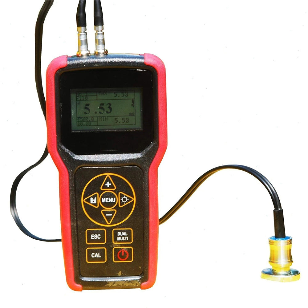 VTSYIQI Through Paint Ultrasonic Thickness Gauge Ultrasonic Through Coating Thickness Gauge Tester Meter with Multi Mode Pulse-Echo 0.75 to 400 mm Echo-Echo 0.75 to 25mm 1000 Data Storage Units mm/inch Resolution 0.1mm/0.01mm
