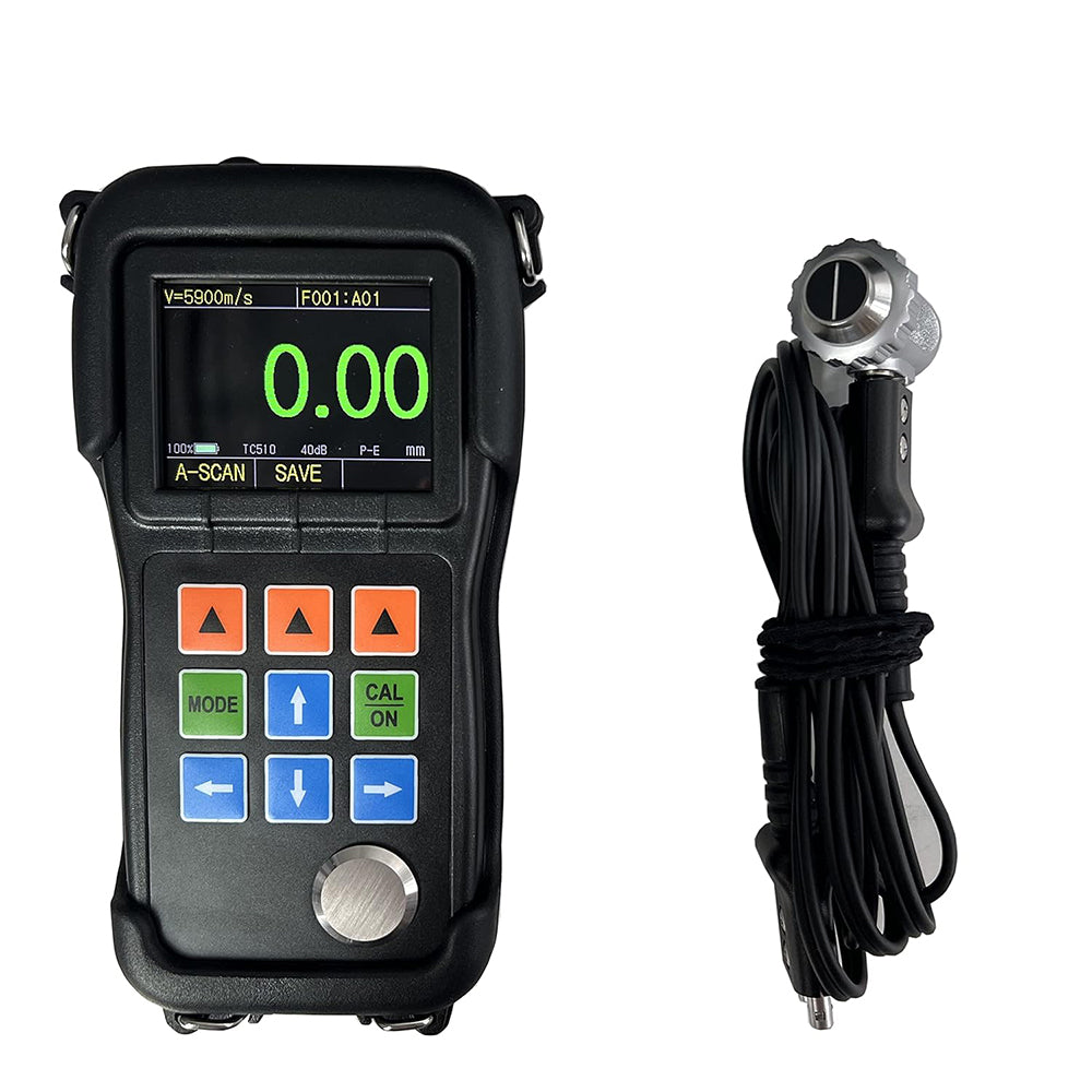VTSYIQI A & B-Scan Through Coating Ultrasonic Thickness Gauge Tester Meter with Capable of Storing 100,000 Thickness Values DataView Software and Data Logger Function 0.02'' to 20'' w TC510 Probe Thru Paint Coatings