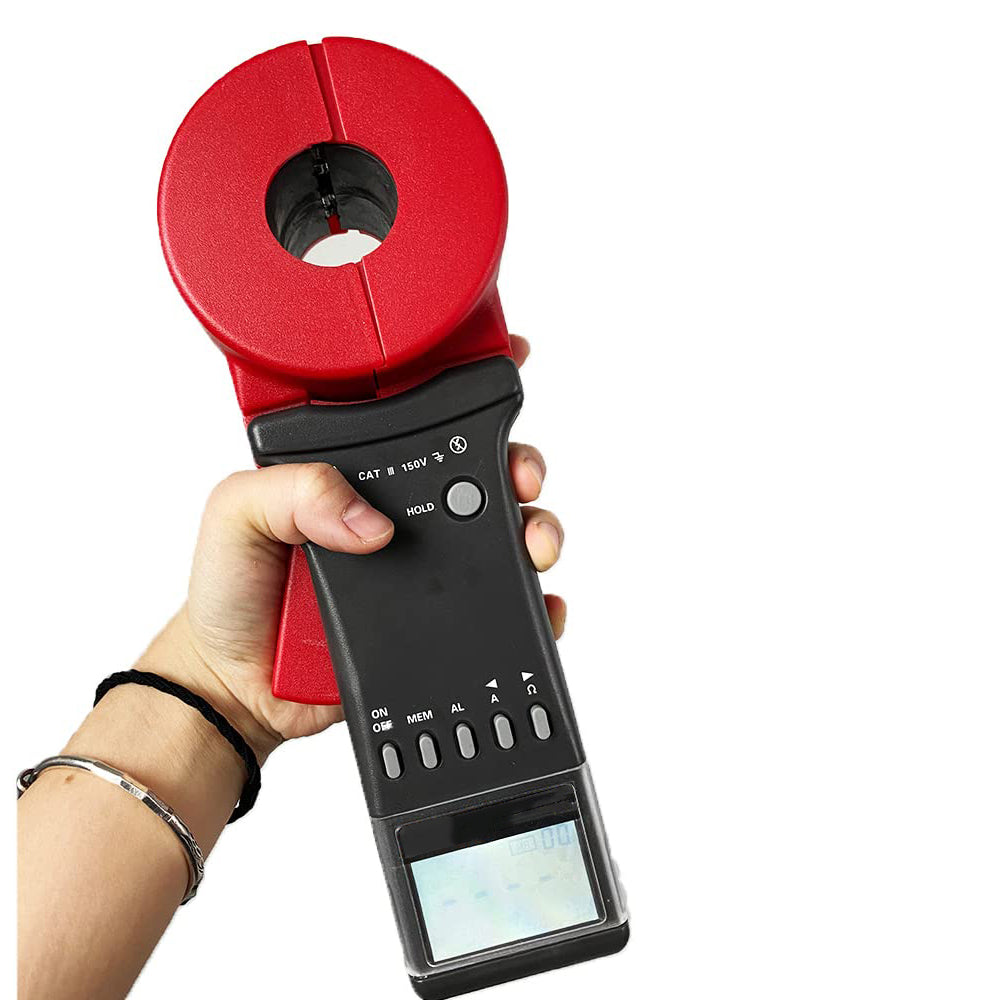 VTSYIQI Ground Resistance Tester Digital Earth Resistance Testers with Resistance Range 0.010Ω~1200Ω Clamp Jaw Size Φ32mm Current Range 0.00mA~20.0A for Loop Resistance Measurement