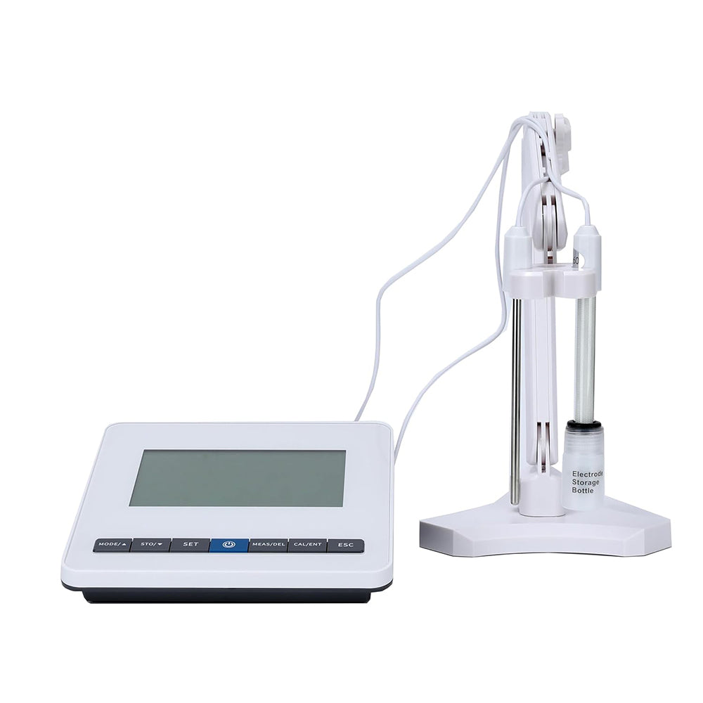 VTSYIQI Laboratory Benchtop Conductivity Meter with 1 Point Calibration 50 Sets Data Storage Conductivity Solutions Conductivity Range 0.00μS/cm~200mS/cm TDS Range 0.00mg/L~100g/L Movable Bracket