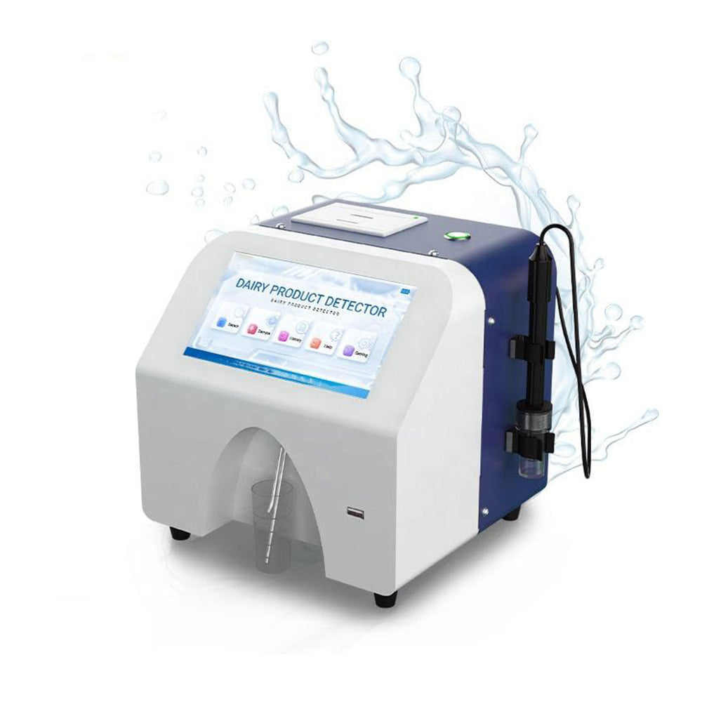 VTSYIQI Dairy Analyzer Ultrasonic Milk Composition Analyzer with PH Value Range 0~14 Touch Screen Thermal Printer for pH Value Conductivity Fat Protein Lactose Non-fat Solid Density Water Content Ice Point Ash Milk Temperature