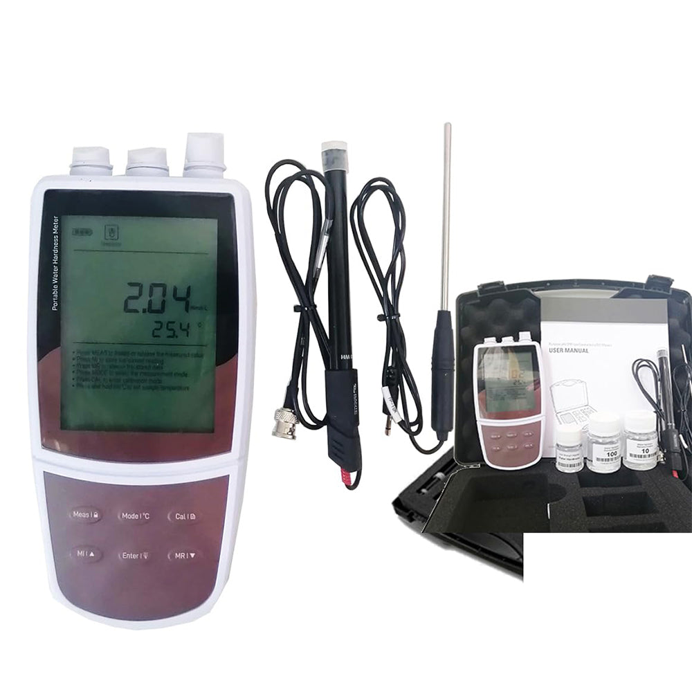 VTSYIQI Portable Water Hardness Meter Lab Water Hardness Meter with Standard Calibration Solutions Range 0 to 1122°dH Range 0 to 1404°e Stores Up to 500 Data Sets or Measuring Concentration Calcium and Magnesium Ion Concentration In Water Samples