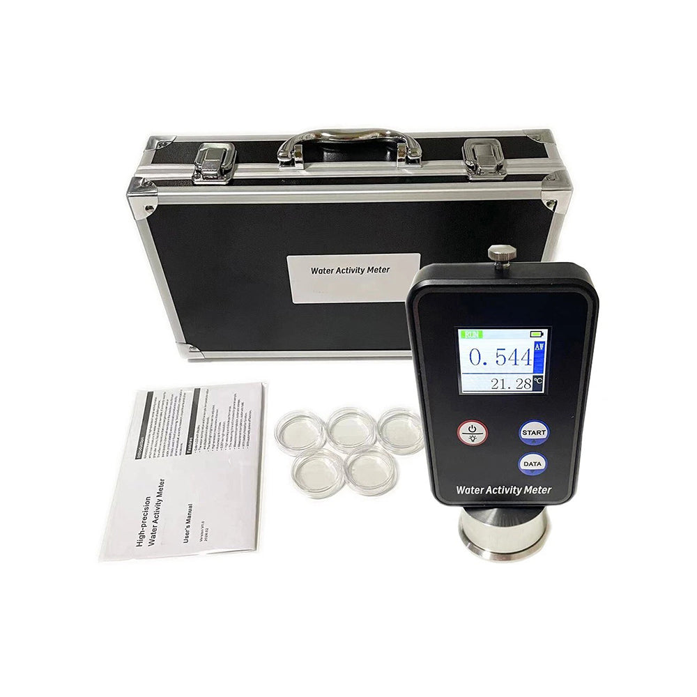 VTSYIQI Water Activity Meter AW Meter Monitor with Range 0.000-1.000aw Resolution 0.001aw Accuracy ±0.010aw 99 Groups Data Storage Color LCD Display Used in Food Processing Feed Production Etc