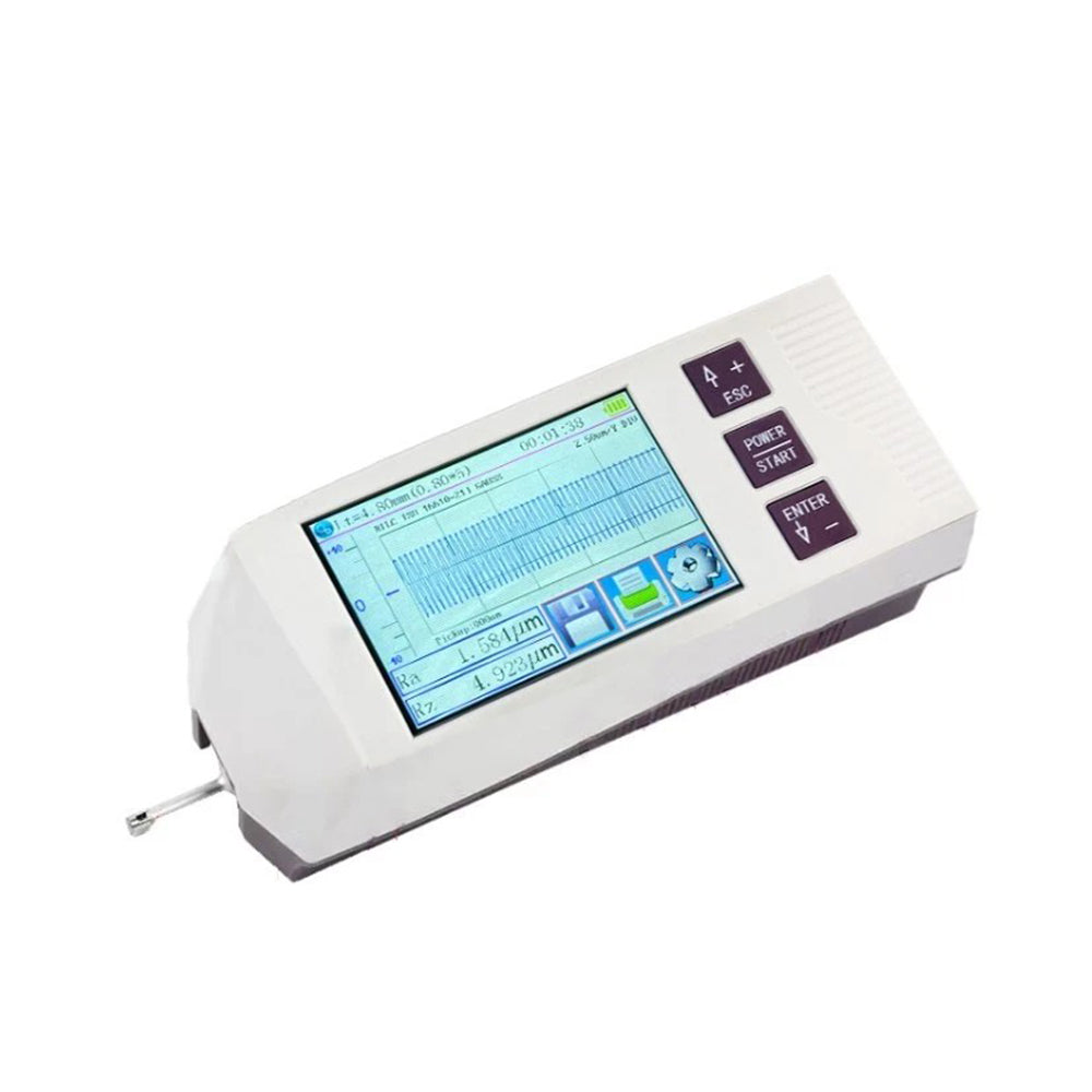 VTSYIQI Surface Roughness Tester Surface Roughness Machine with Touch Screen 23 Measuring Parameters Measurement Range X Axis 17.5mm Z Axis 320μm ISO4287 ANSI b46.1 DIN4768 JISb601 Standard for Measurement On Small Workpiece