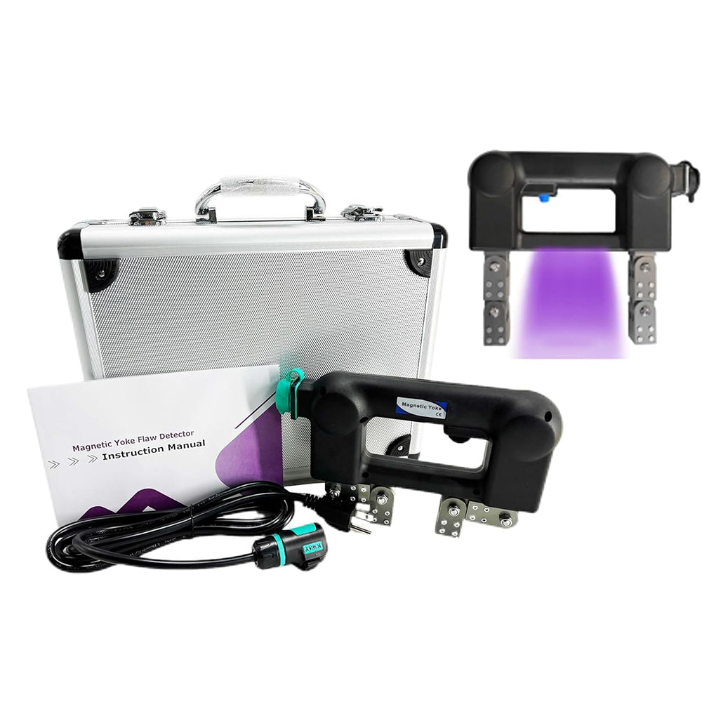 VTSYIQI Magnetic Particle Detector NDT Magnetic Particle Testing Equipment with U-V Light AC110V 50/60Hz Lifting Force:AC>4.5kg (44N) Magnetic Pole Pitch:0-230mm for Magnetic Particle Inspection of Surface and Near Surface Defects