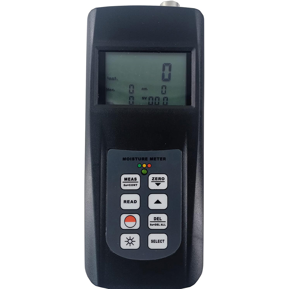 VTSYIQI Paper Moisture Meter Paper Moisture Content Meter with Contact Type Sensor Type 240 Data Sets Can be Stored Measurement Range 0% to 50% (Cd08) 0%~18% (Cd10) 0%~100% (Cd11) 0%~40% (Cd12) Statistical Functions Automatic Switch-off Function