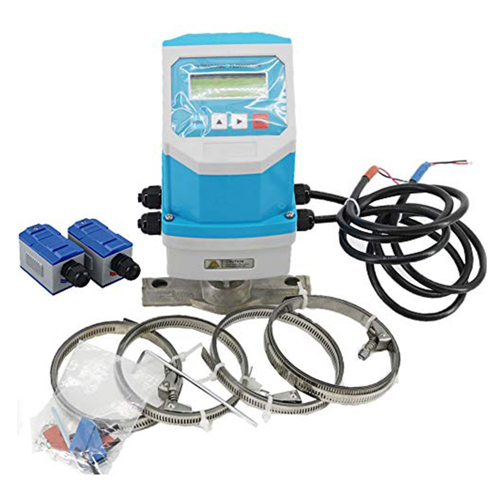 VTSYIQI Portable Waterproof Fixed Ultrasonic Flow Meter Flowmeter Integrated Type Ultrasonic Flowmeter With Clamp-on Small Transducer TS-2 For Pipe Size DN25-100mm