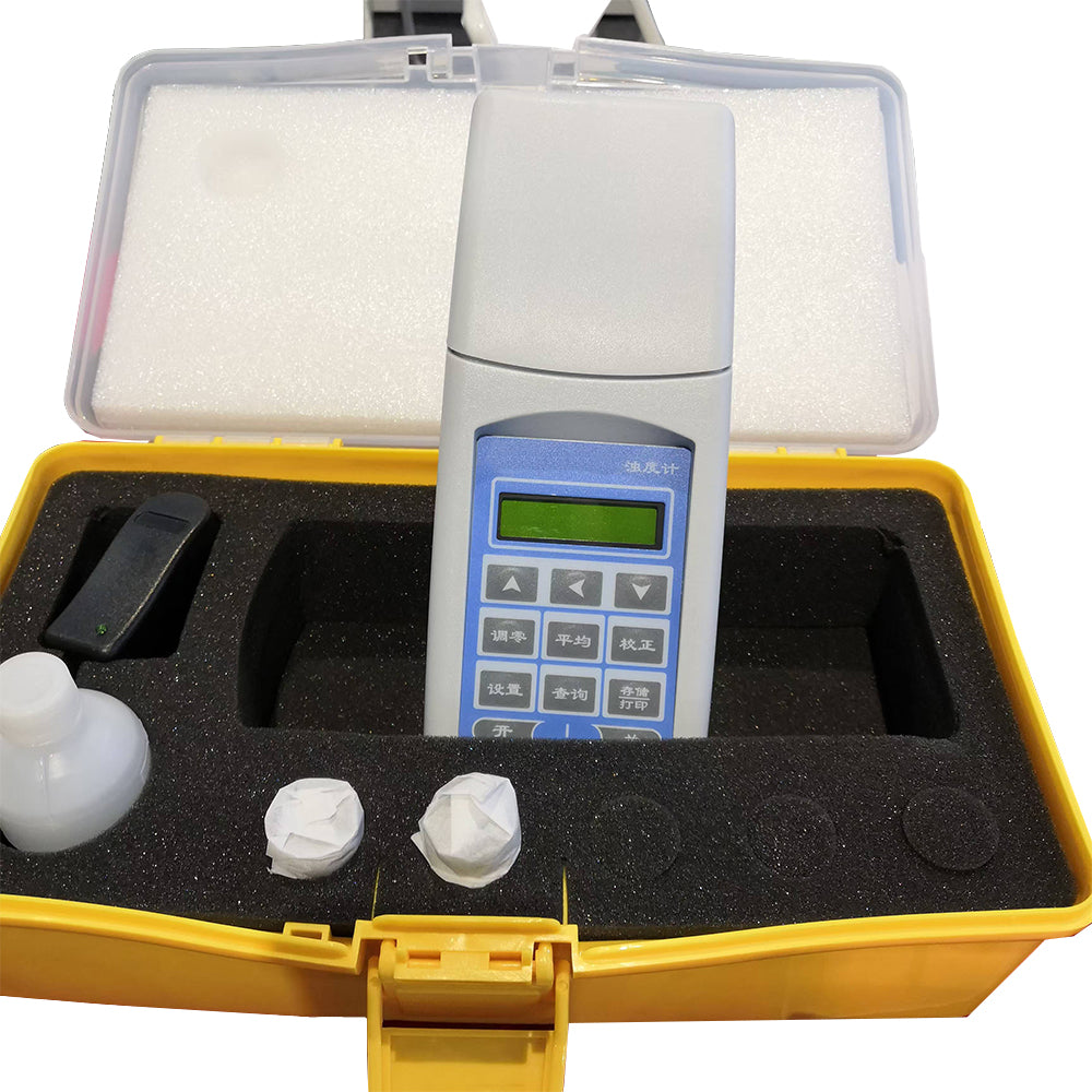 VTSYIQI Portable Turbidity Meter Turbidimeter Scattered Light Turbidity Meter with Light Source Wavelength 400-600nm Measuring Principle 90° Scattered Light Minimum Readout 0.01NTU Measuring Range 0~500 NTU