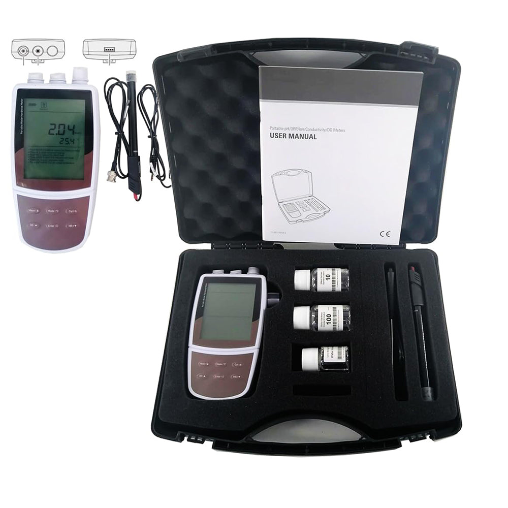 VTSYIQI Portable Water Hardness Meter Tester with Standard Calibration Liquids Accuracy ±1% F.S. Setup Menu Allows Setting the Number of Calibration Points Automatic temperature compensation Auto-read Function Manual/Auto-read Measurement Endpoint