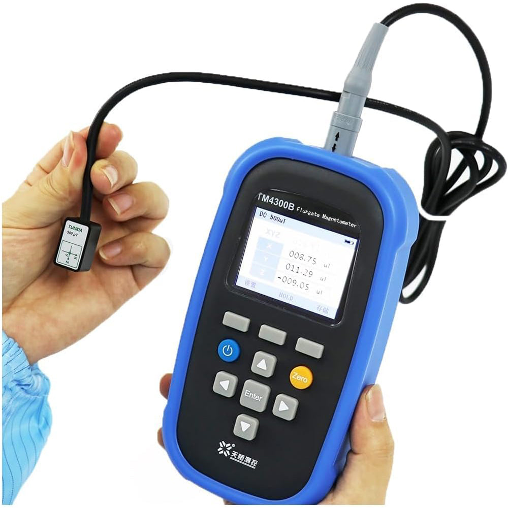 VTSYIQI Handheld Triaxial Fluxgate Magnetometer Digital 3 Axis Fluxgate Magnetometer with USB Interface Magnetic Measurement Data Storage Range 0 to 1000μT Linearity: ± 0.5% Resolution 100nT Class 1 for Measuring Low Magnetic Field