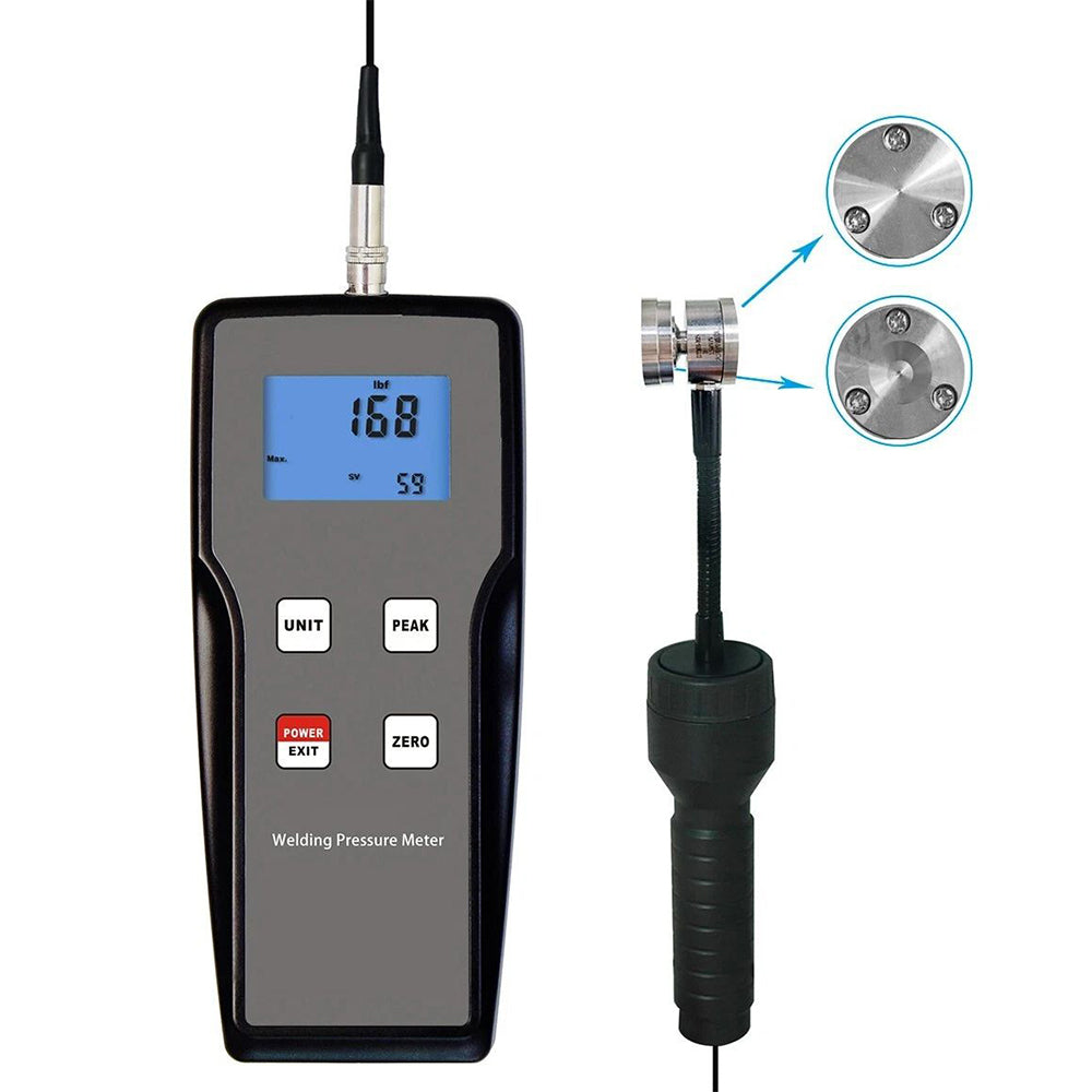 VTSYIQI Welding Pressure Meter Welding Pressure Gauge with Force Range ±10kgf ±98N ±22Lbf Resolution 0.001kgf Accuracy ± 0.2% FS± 1Digit Peak Value Hold Function Real Time Measurement Blue Backlight