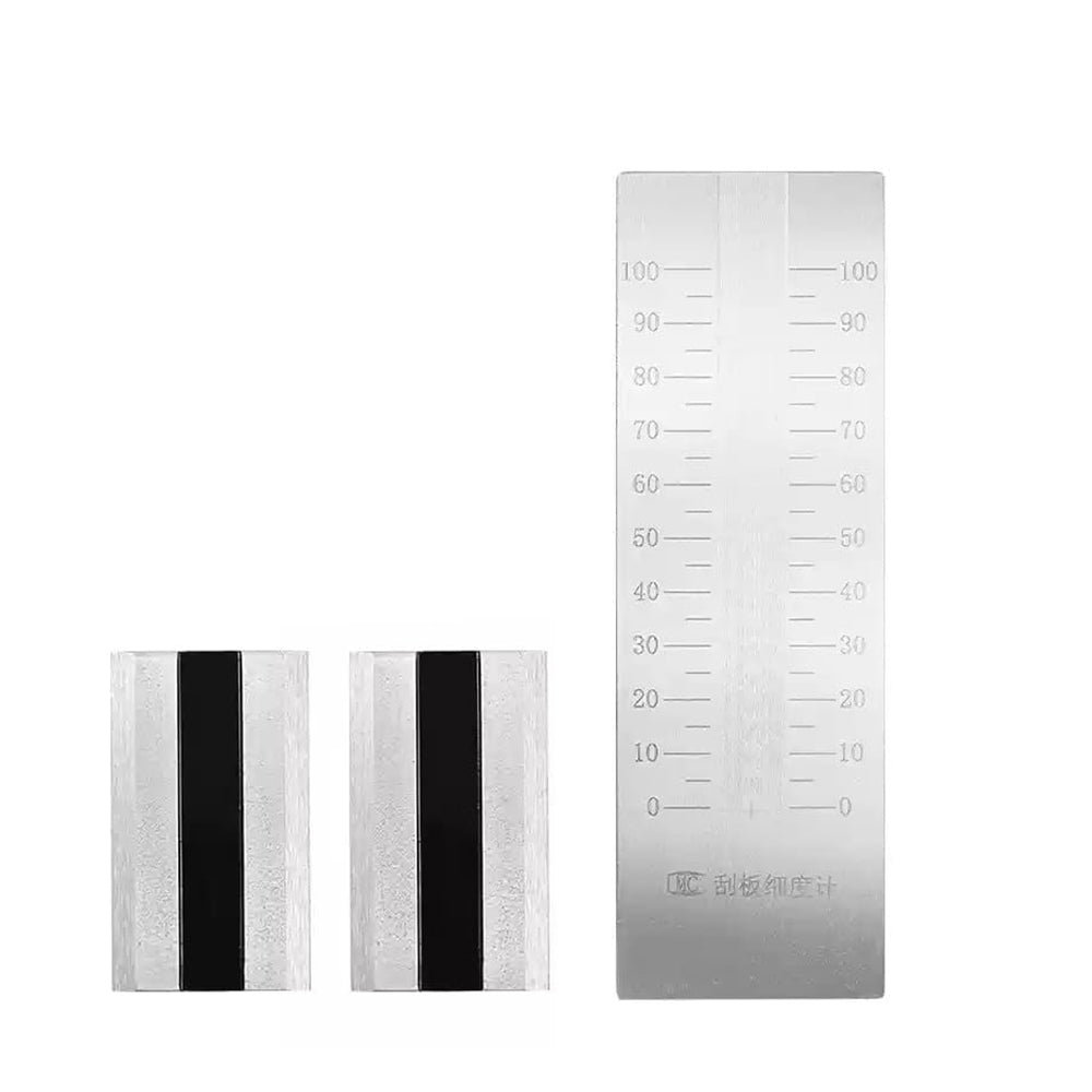 VTSYIQI Grind Gauge Single-Channel Fineness Meter Scraper Fineness Meter with 2 Scrapers Stainless Steel Scale Range 0-100μm Indexing Value 5μm for Testing The Fineness of Paints Lacquers Inks Etc