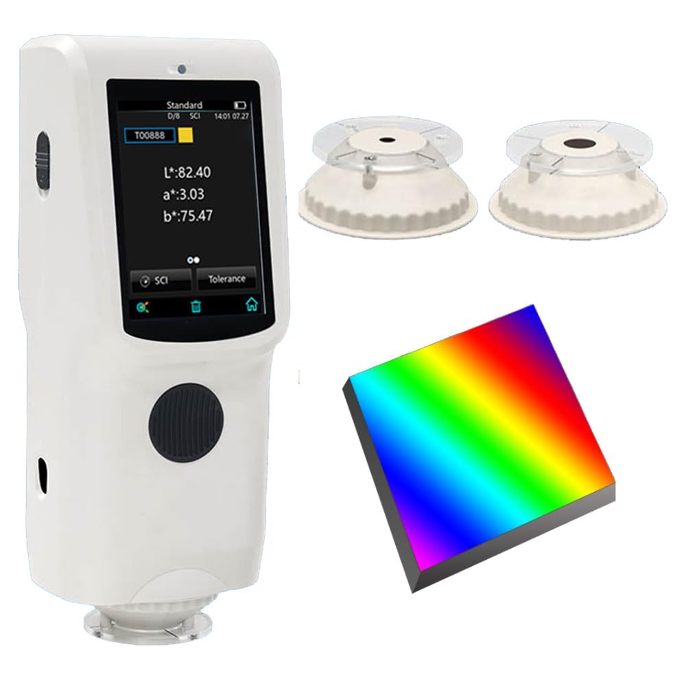 VTSYIQI Digital Color Spectrophotometer Portable Spectrophotometer with Observer Angle 2°/10° Accuracy 0.01 Aperture Ø8mm Ø4mm Repeatability 0.03 ASTM ISO Mmultiple Observation
