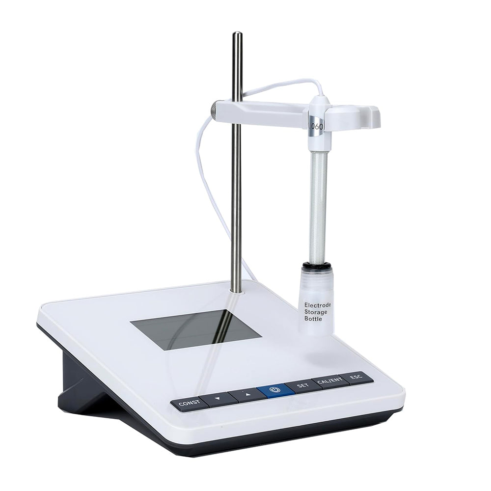 VTSYIQI Digital Benchtop Conductivity Meter with Min Resolution Ratio 0.01μS/cm 1 Point Calibration Conductivity Solutions Measuring Range 0.00μS/cm~100mS/cm Simple Bracket  Continuous Measurement Mode