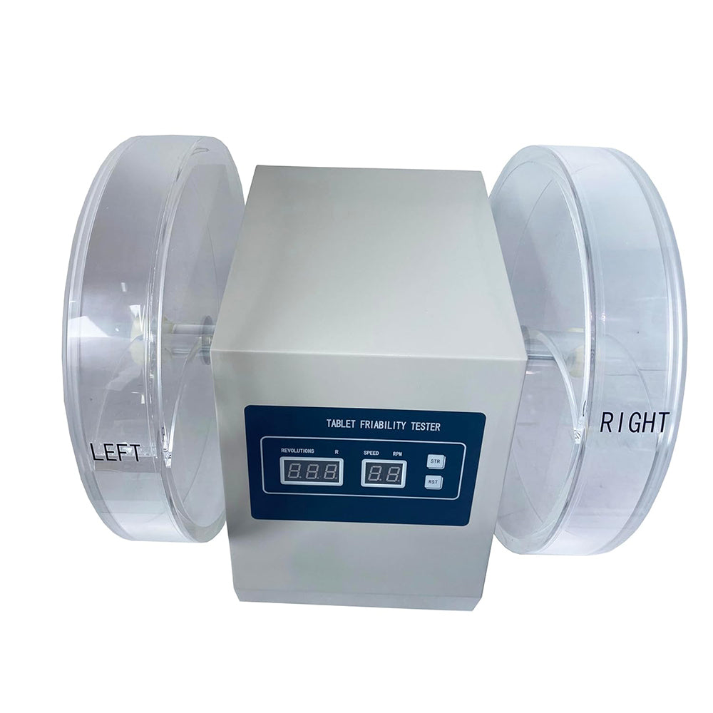 VTSYIQI Friability Tester Tablet Friability Apparatus Friability Test for Tablets with Single-Channel Dual-Tube Inner Diameter of Turntable Cylinder Φ286mm Check The Friability of Uncoated Tablet
