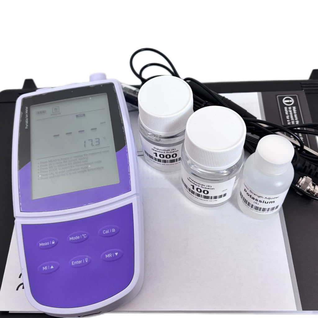 VTSYIQI Portable Calcium Ion Meter Lab Ca Ion Concentration Meter with Calibration Fluid Range 0.02 to 40100 ppm Range ±1999.9 mV Accuracy ±1% F.S. 2 to 5 Points Calibration Data Store Fuction