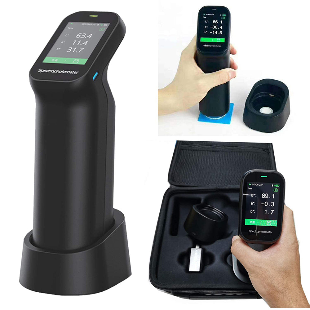 VTSYIQI Handheld Spectrophotometer Color Meter Tester with 26 Illuminants d/8 SCI Bluetooth IPS True Color Screen Caliber Φ8mm Φ11mm Data Storage Function